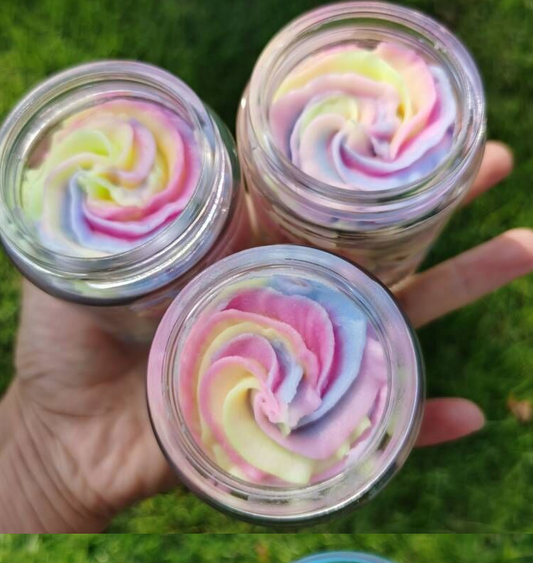 Whipped Sherbet Rainbow Body Butter Creme - All Natural 8oz